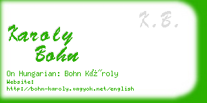 karoly bohn business card